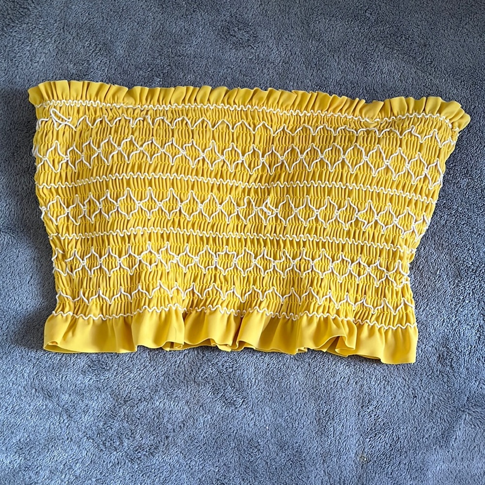 Yellow Bandeau Bikini Top